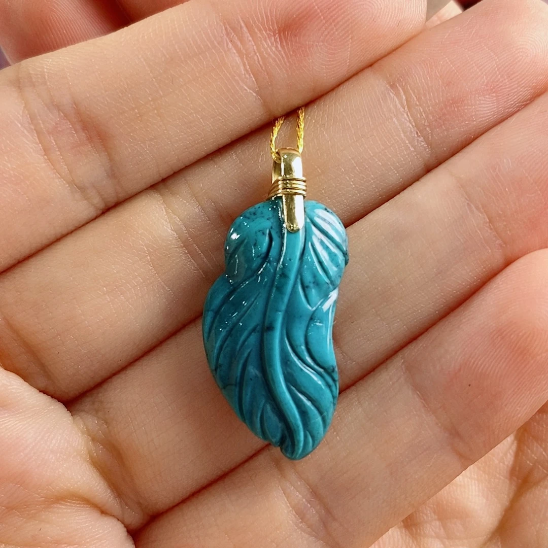 绿松石18K金镶嵌珠宝奇石