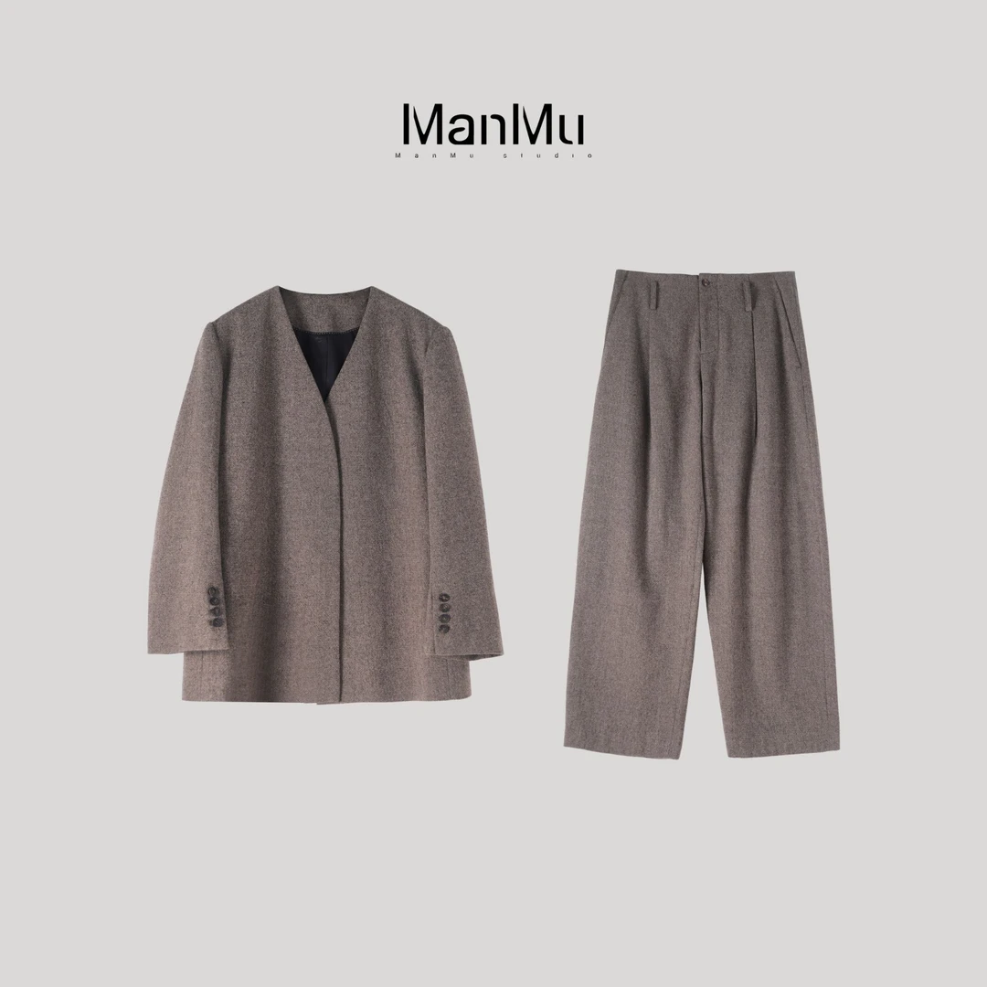 满目ManMu 【张琪专属】高级定制秋冬时尚百搭羊毛套装350602