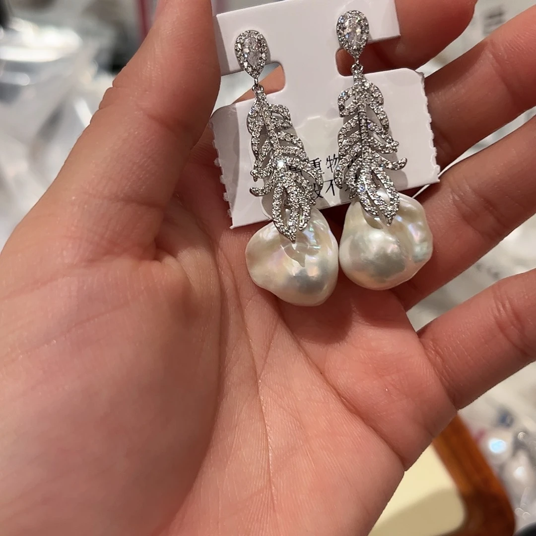 淡水珍珠耳饰合金