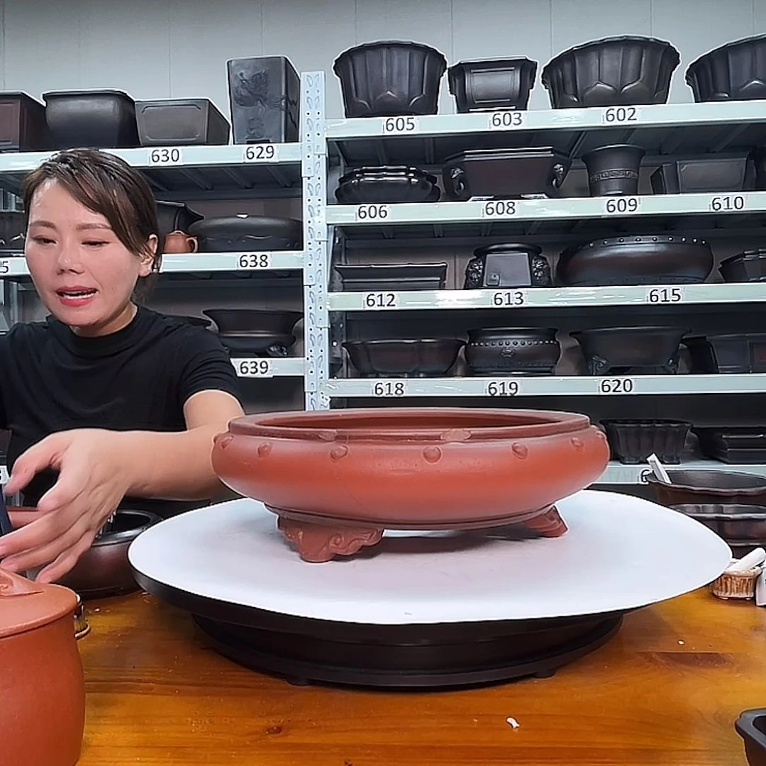 栌***地紫砂花盆宜兴紫砂23号