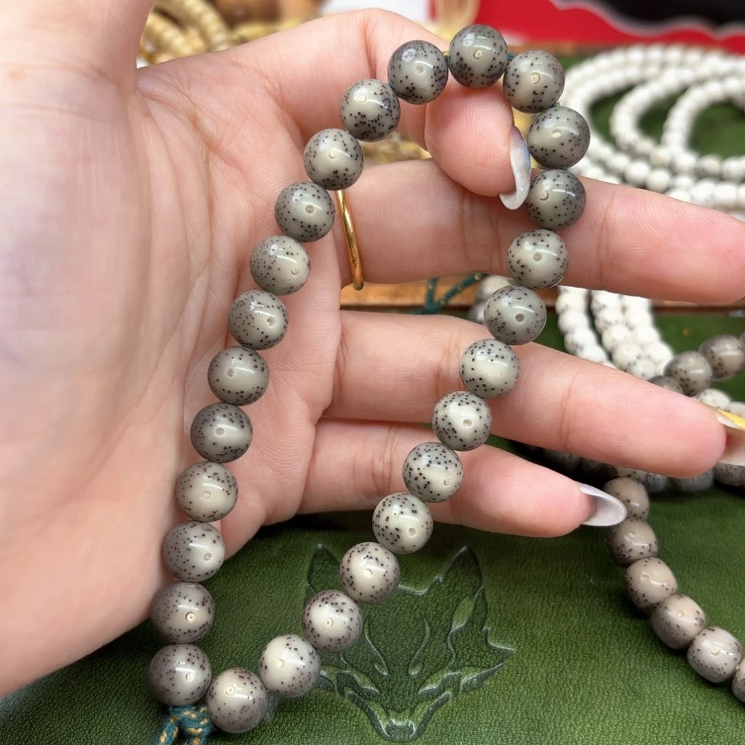 倒***影星月菩提手串9mm圆珠手持❗️糯冰石玉料⚠️双金标⚠️