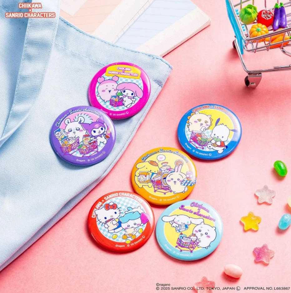 Chiikawa*Sanrio正版日谷超市购物系列马口铁徽章吧唧