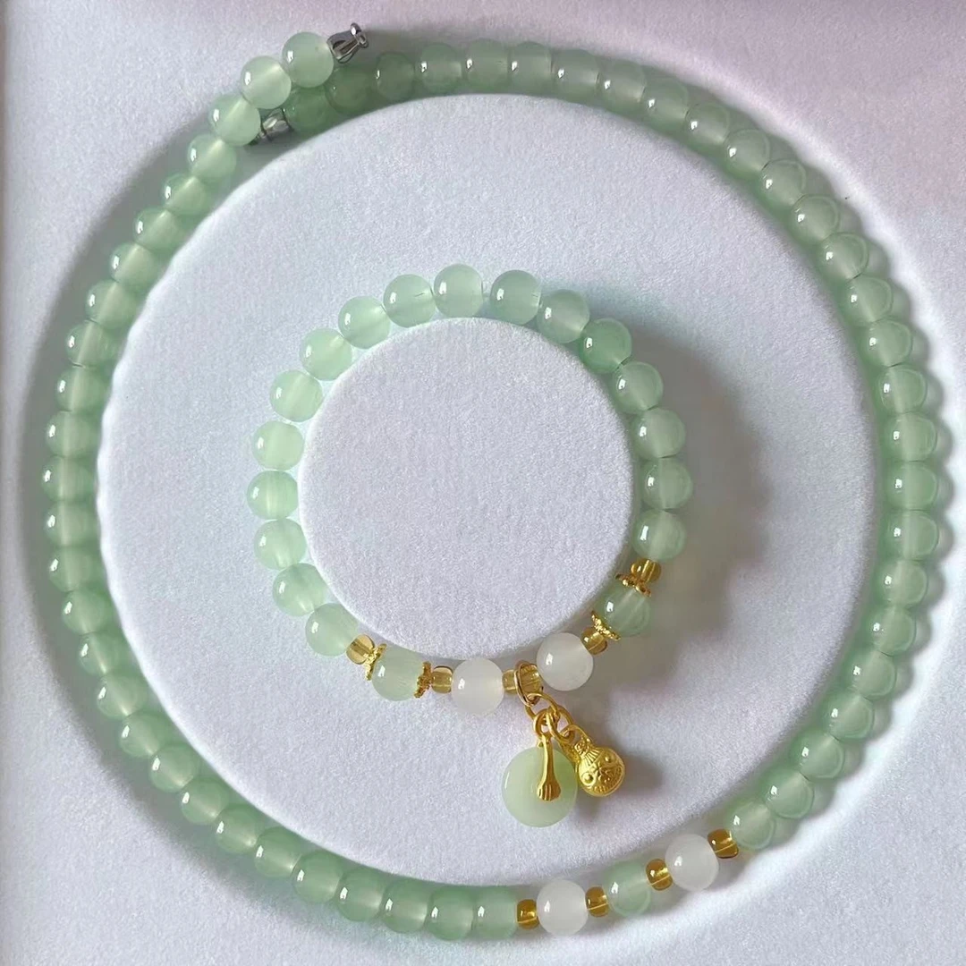 新款圆珠项链套装三件套手链耳坠妈妈链手串生日礼品爆款送女友