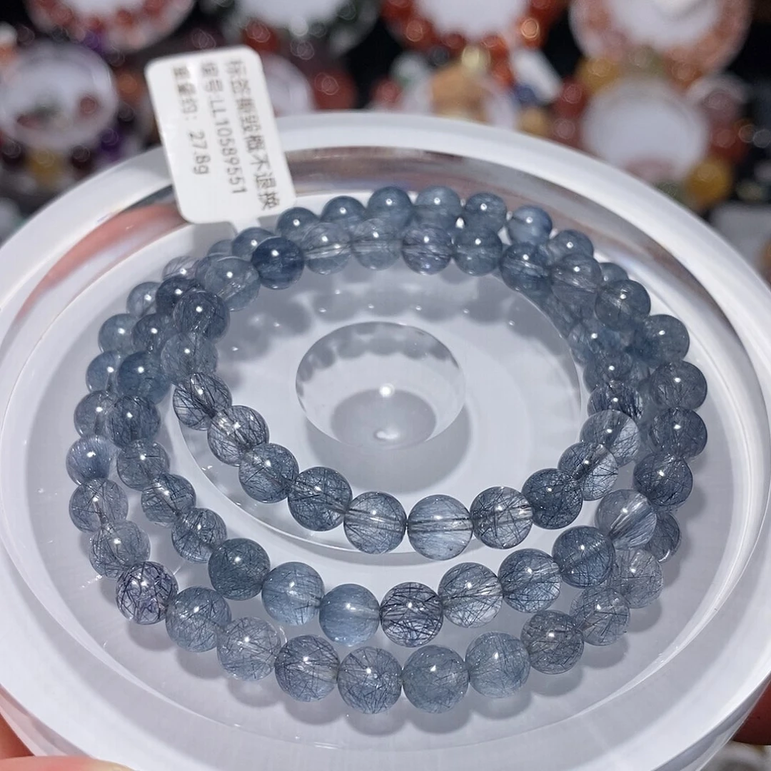 水晶手链未镶嵌F蓝兔毛多圈