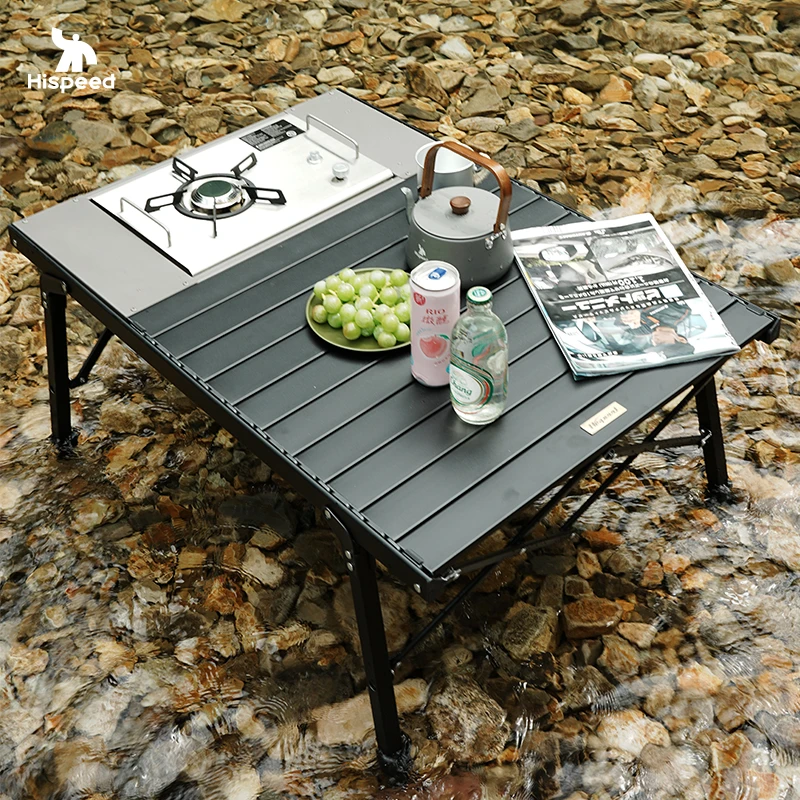 户外露营便携桌折叠升降桌铝合金材质双层双面蛋卷桌户外桌子套装