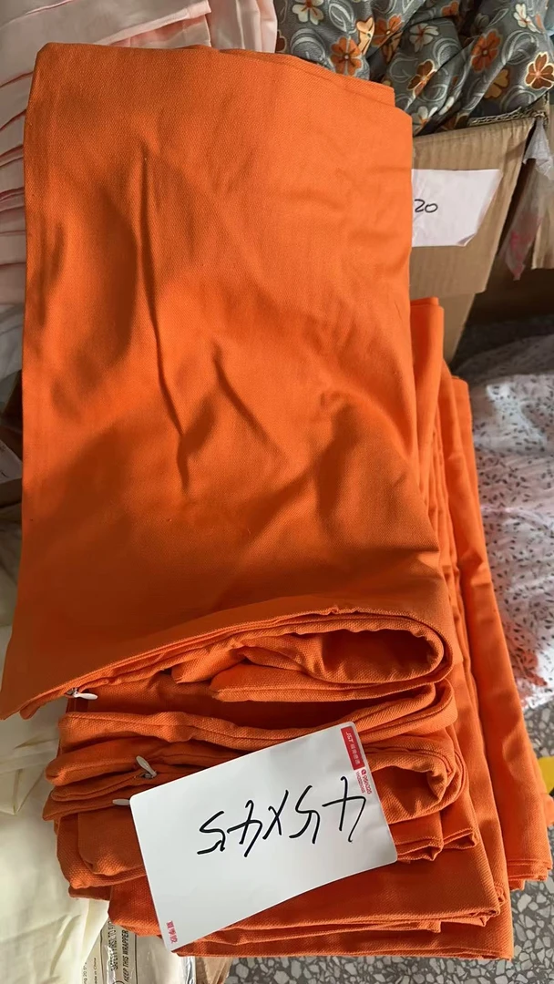 《兵哥外贸》3楼45×45橙色仿麻抱枕套 发3对 微瑕疵