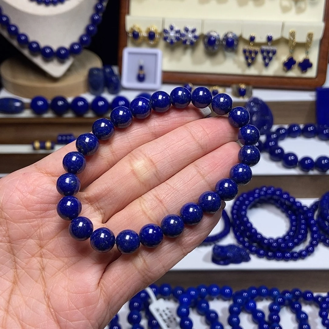 乐***。青金石未镶嵌单圈手串8mm+