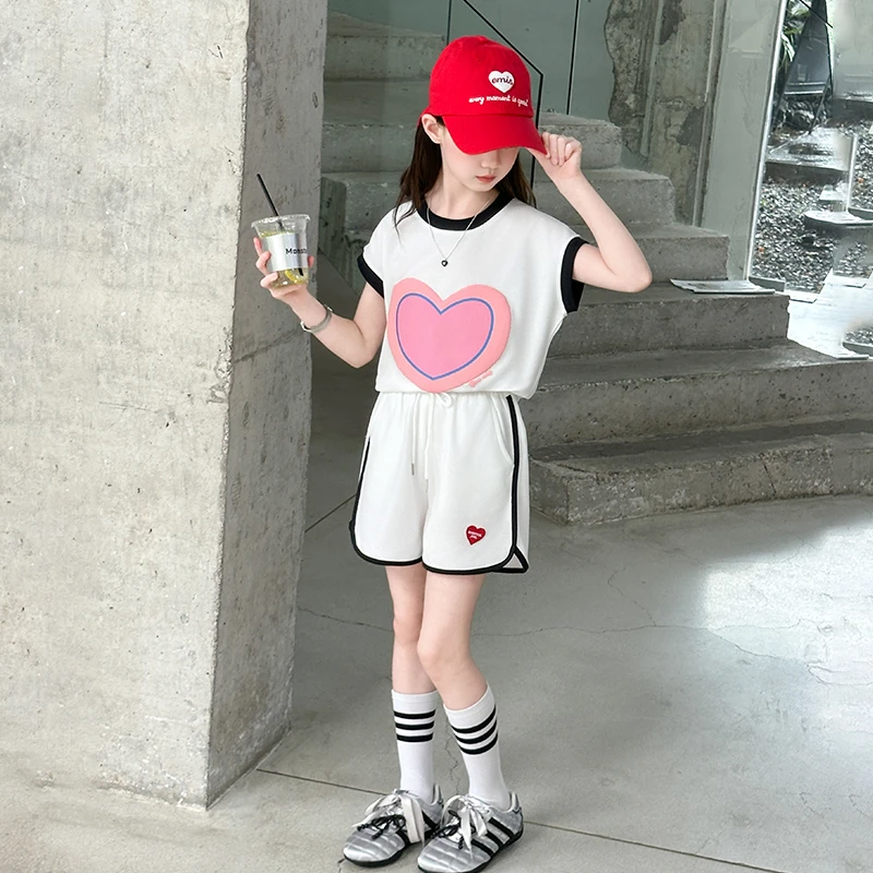 夏季女童休闲套装2025女孩运动风套装休闲运动女童夏装韩版中大童