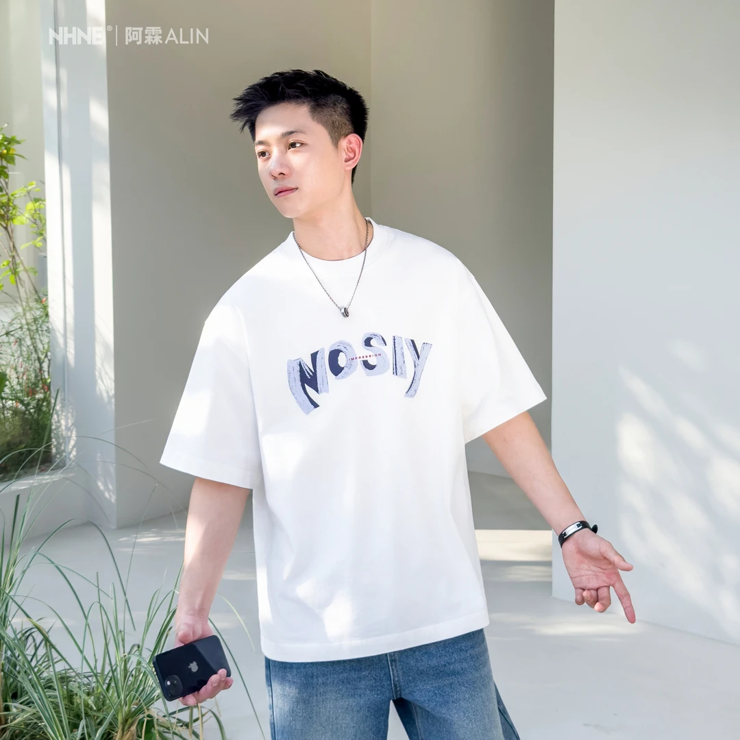 【阿霖ALIN】韩版ins风立体字母印花设计夏季休闲百搭情侣短袖T恤