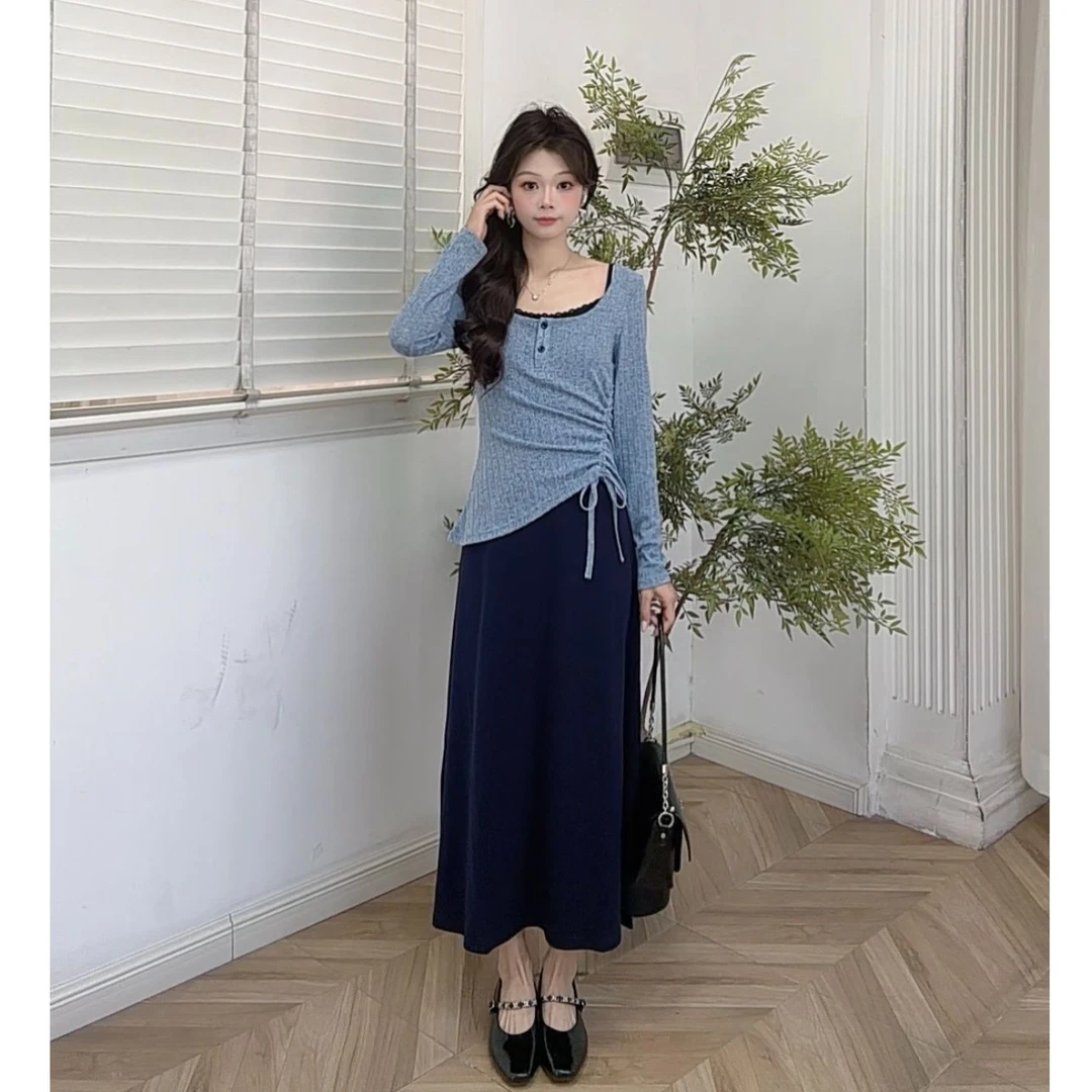 IEF/爱依服2025秋季新款高级感不规则设计里外套裙两件套