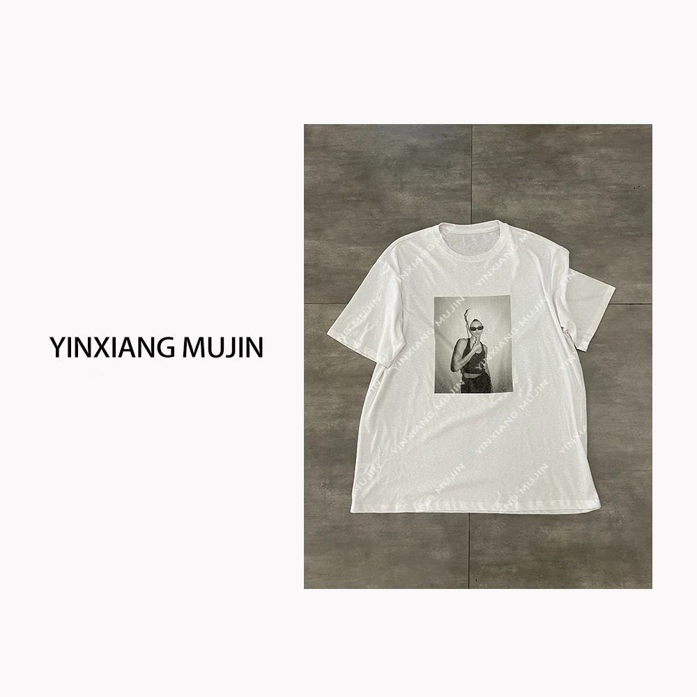 【YINXIANG MUJIN】美女大T恤 夏季圆领宽松休闲上衣女士中袖百搭