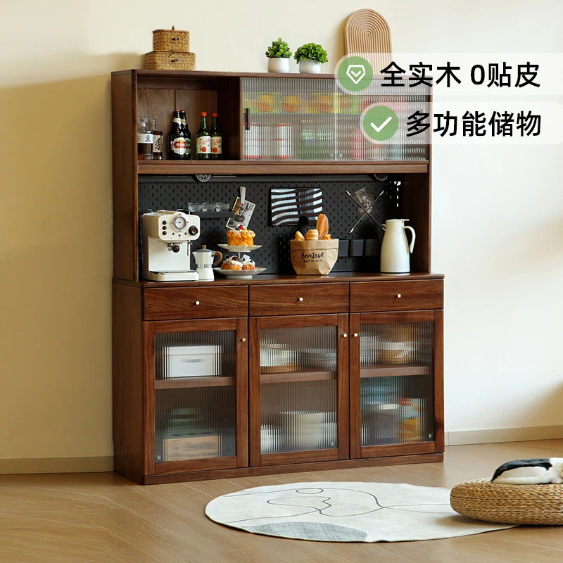 青岛一木 全实木餐边柜 进口黑胡桃木 简约茶水柜储物柜家用酒柜