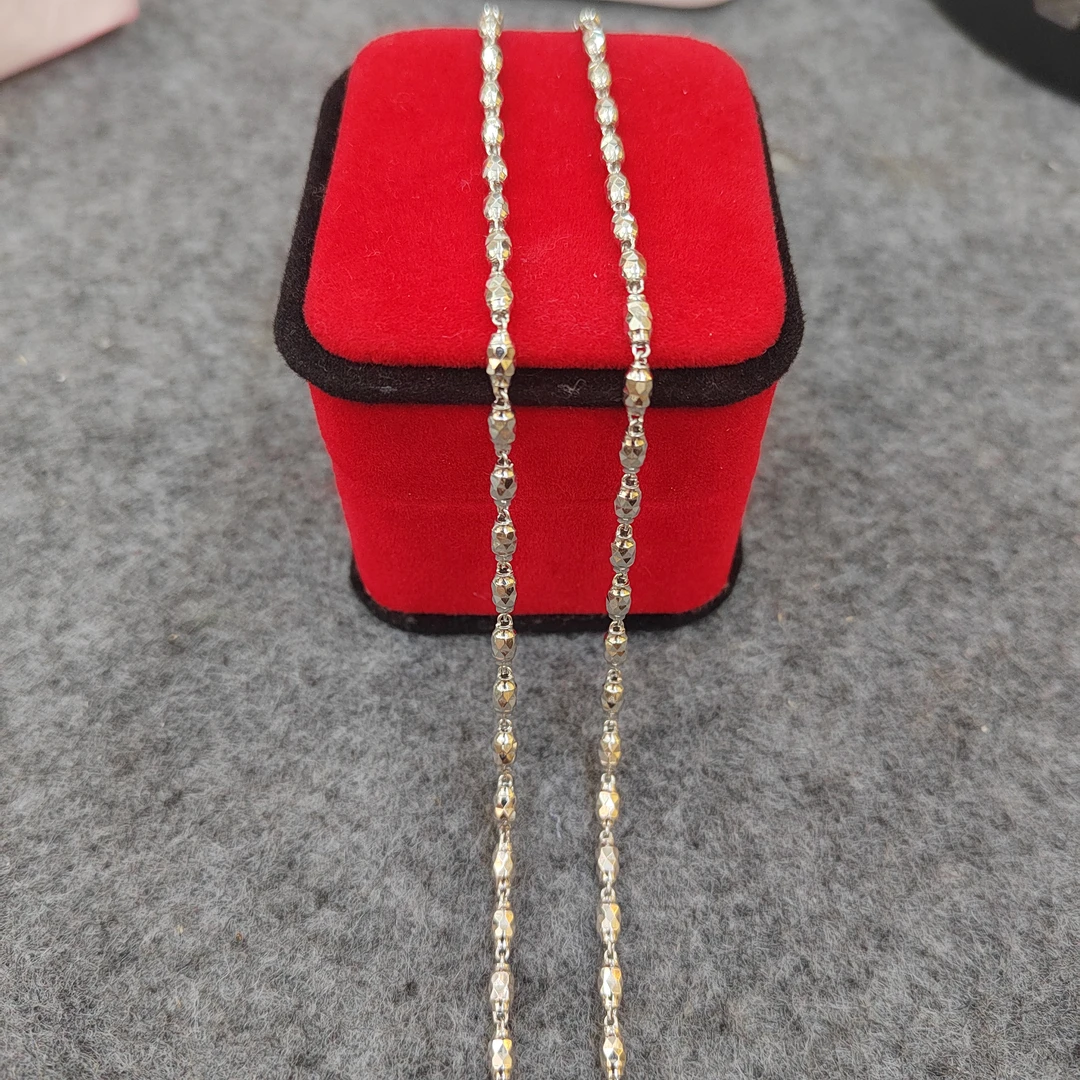 铂金橄榄珠项链 真金 假一赔十 一碗水黄金 畅销