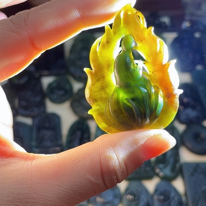 蛇纹石玉未镶嵌挂件泰山玉悟道