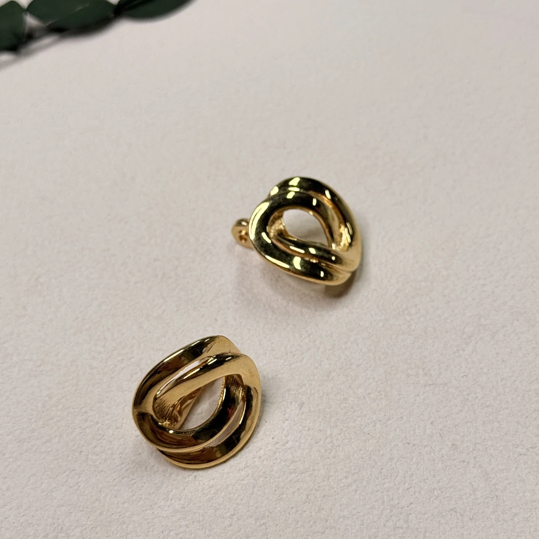 铜合金耳饰 【六六中古】孤品复古耳夹ap7225