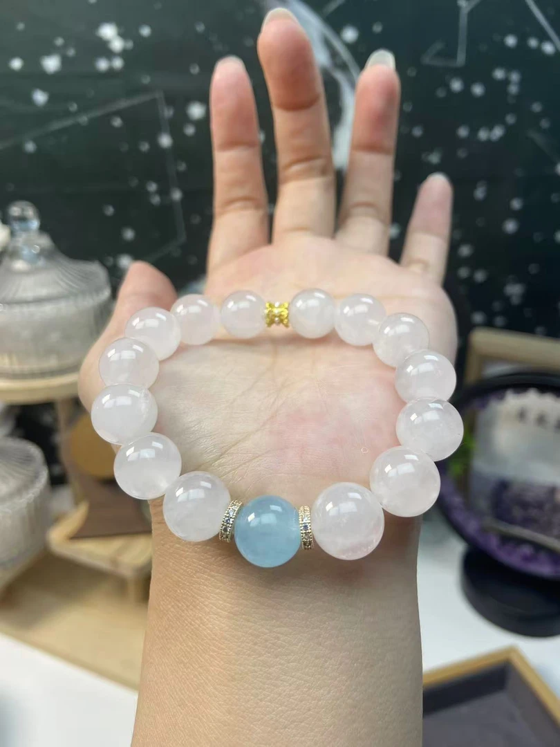 高品质天然粉晶手链BD123
