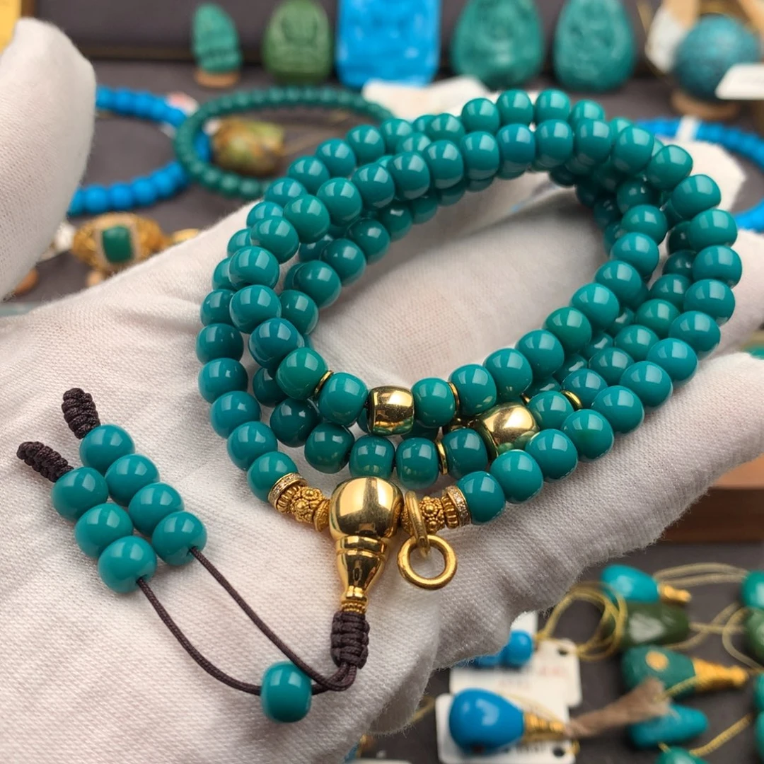 绿松石18K金镶嵌绿松石6.3mm