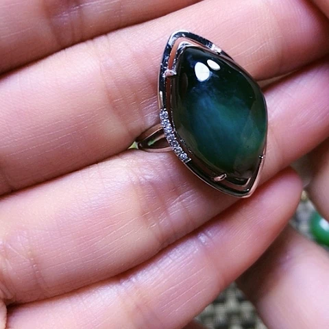 和田玉银S925镶嵌挂件