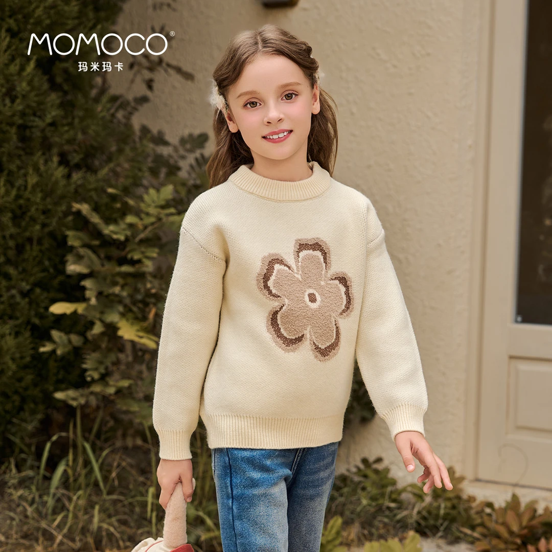 MOMOCO女童冬季新款百搭保暖针织衫毛衣76810230200