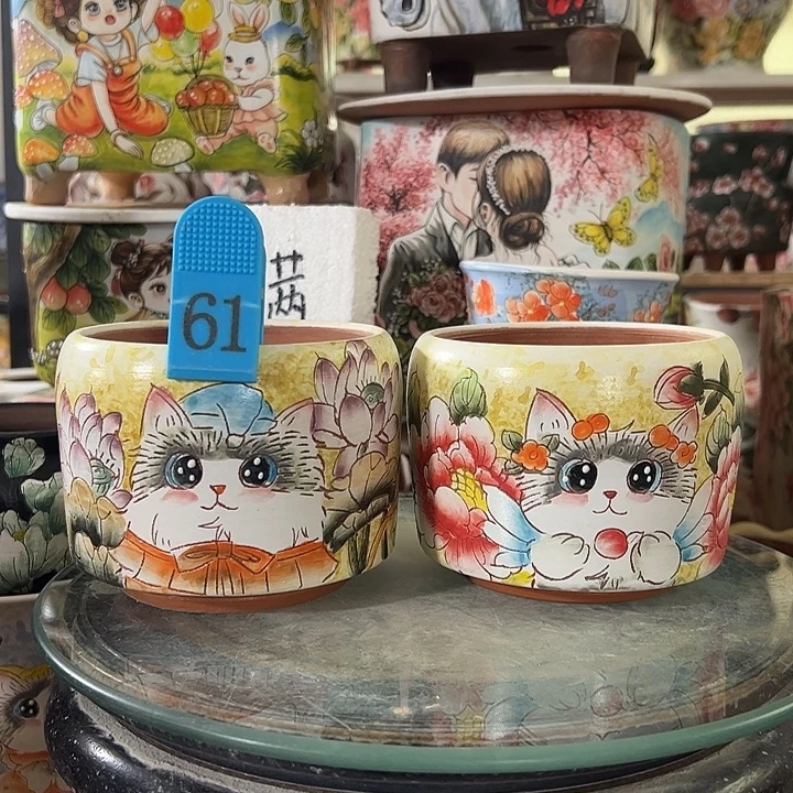 景德镇手绘花盆满38包邮