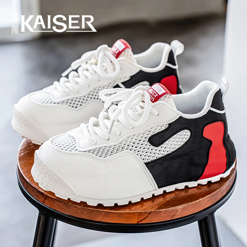 凯撒夏季男鞋软底防滑透气百搭男士阿甘鞋耐磨增高休闲男士包底鞋