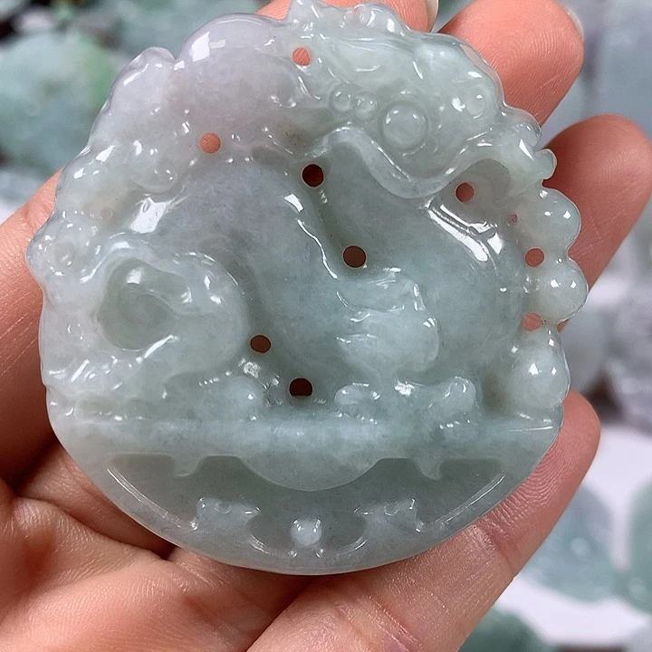 颈饰未镶嵌翡翠仿古龙行天下两面工艺福利