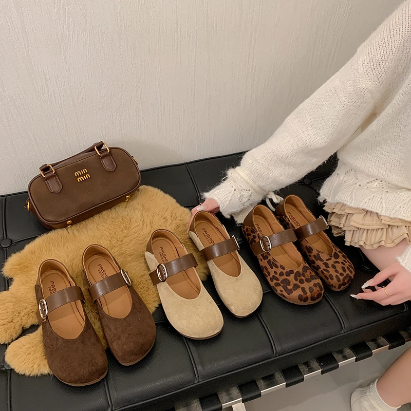 法式平底鞋两穿勃肯鞋单鞋女款秋季爆款配裙子外穿玛丽珍鞋豆豆鞋