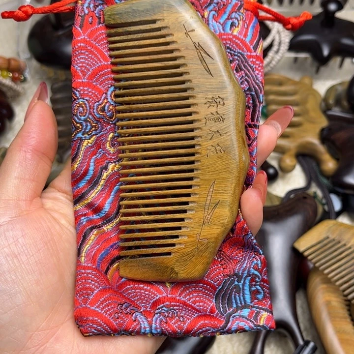 格***5绿毯五角半月顺发梳