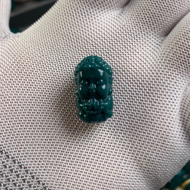 精工地狱色雪巴琉璃全身宝宝佛雕刻背云三通文玩配饰