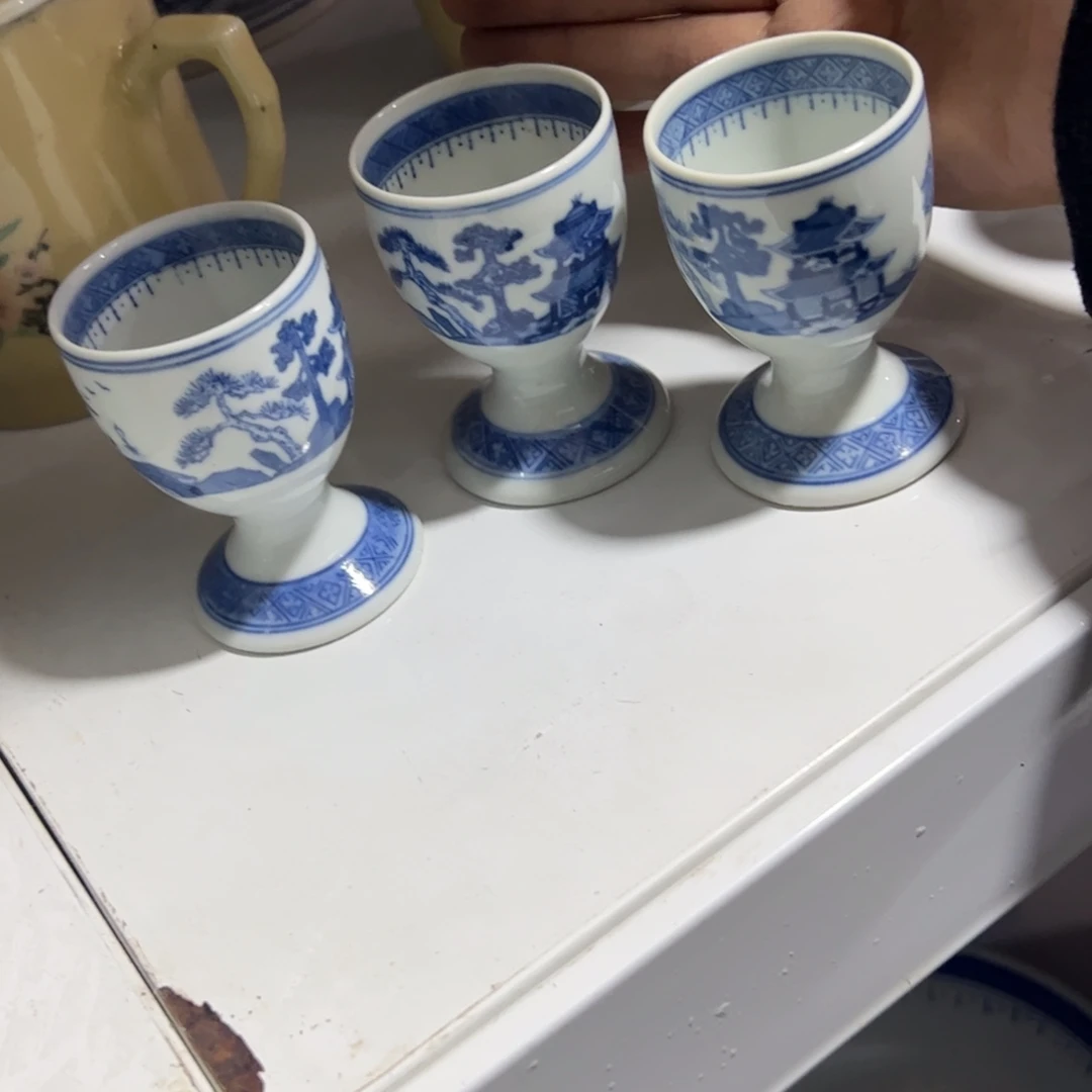 瓷片3个梧桐高脚杯