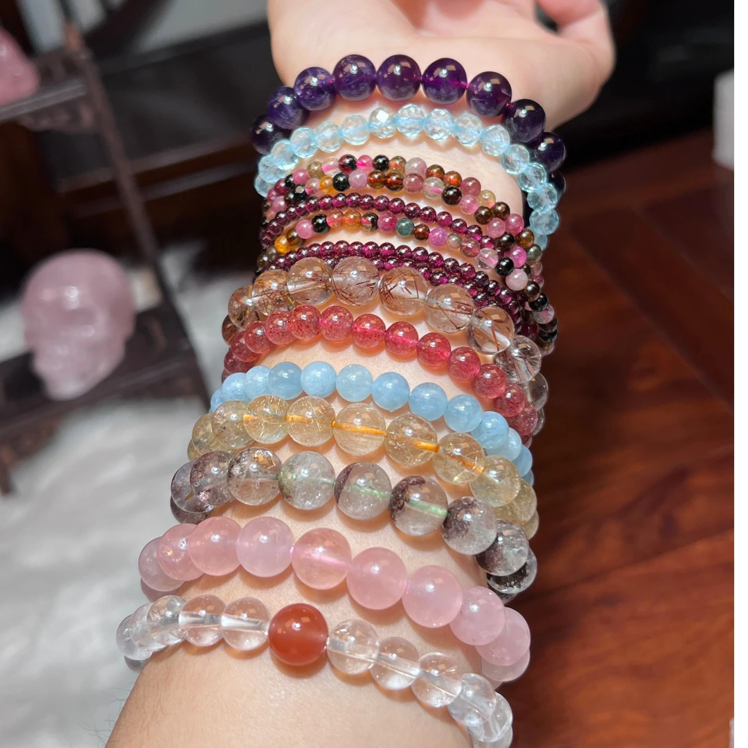 （14K包金 不氧化 不掉色）天然水晶手串自选下单DIY手串