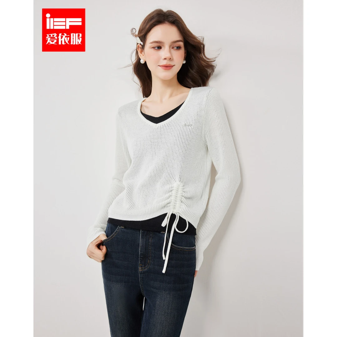 IEF/爱依服2025春季新款时尚潮流气质优雅小众设计百搭毛织上衣