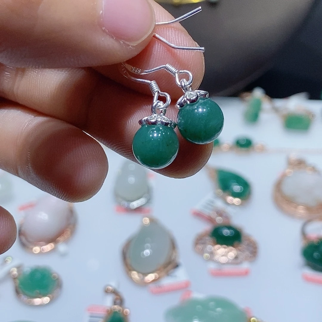 独山玉银S925镶嵌吊坠