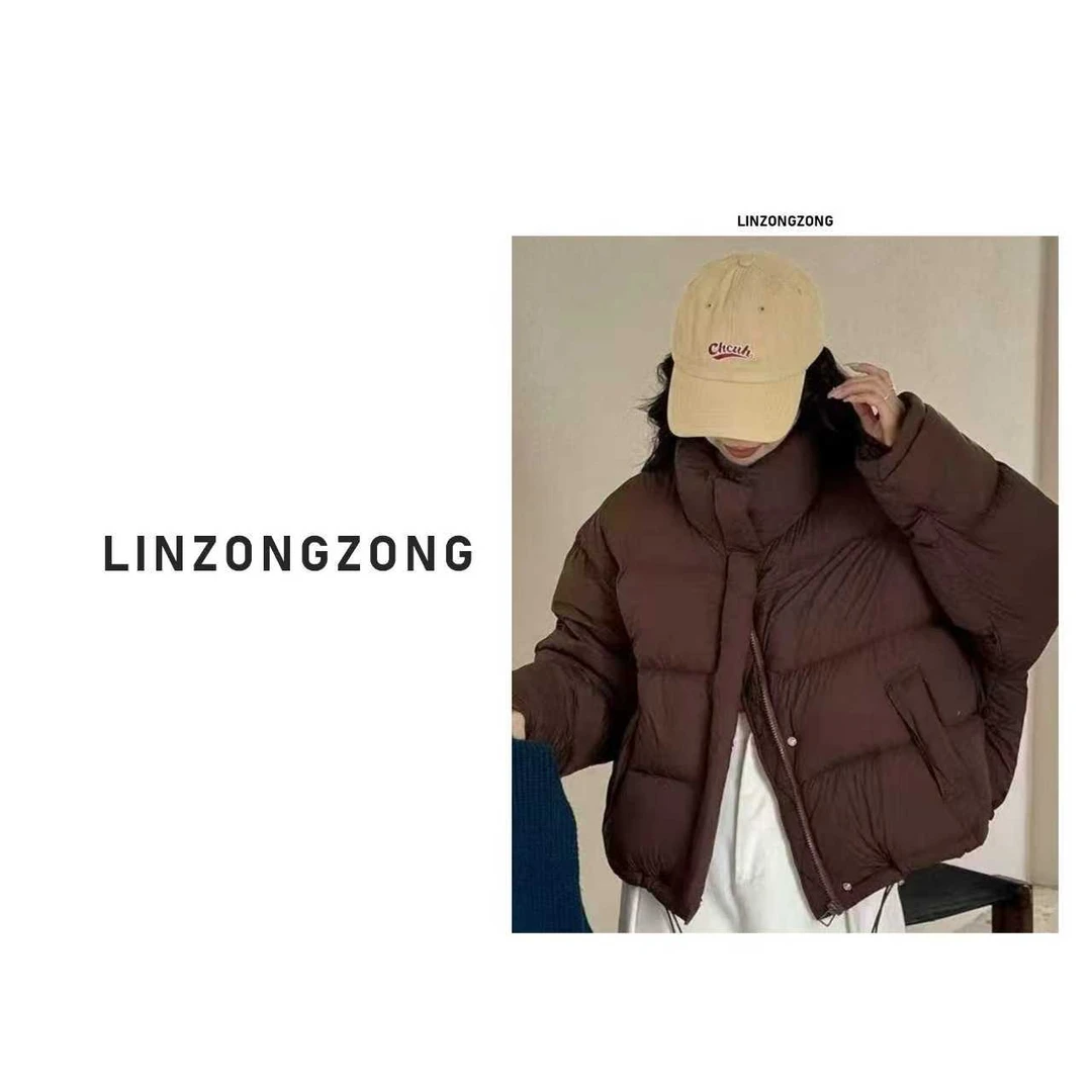 韩版新款立领女肯豆羽绒服年秋冬季加厚宽松短款面包服外套