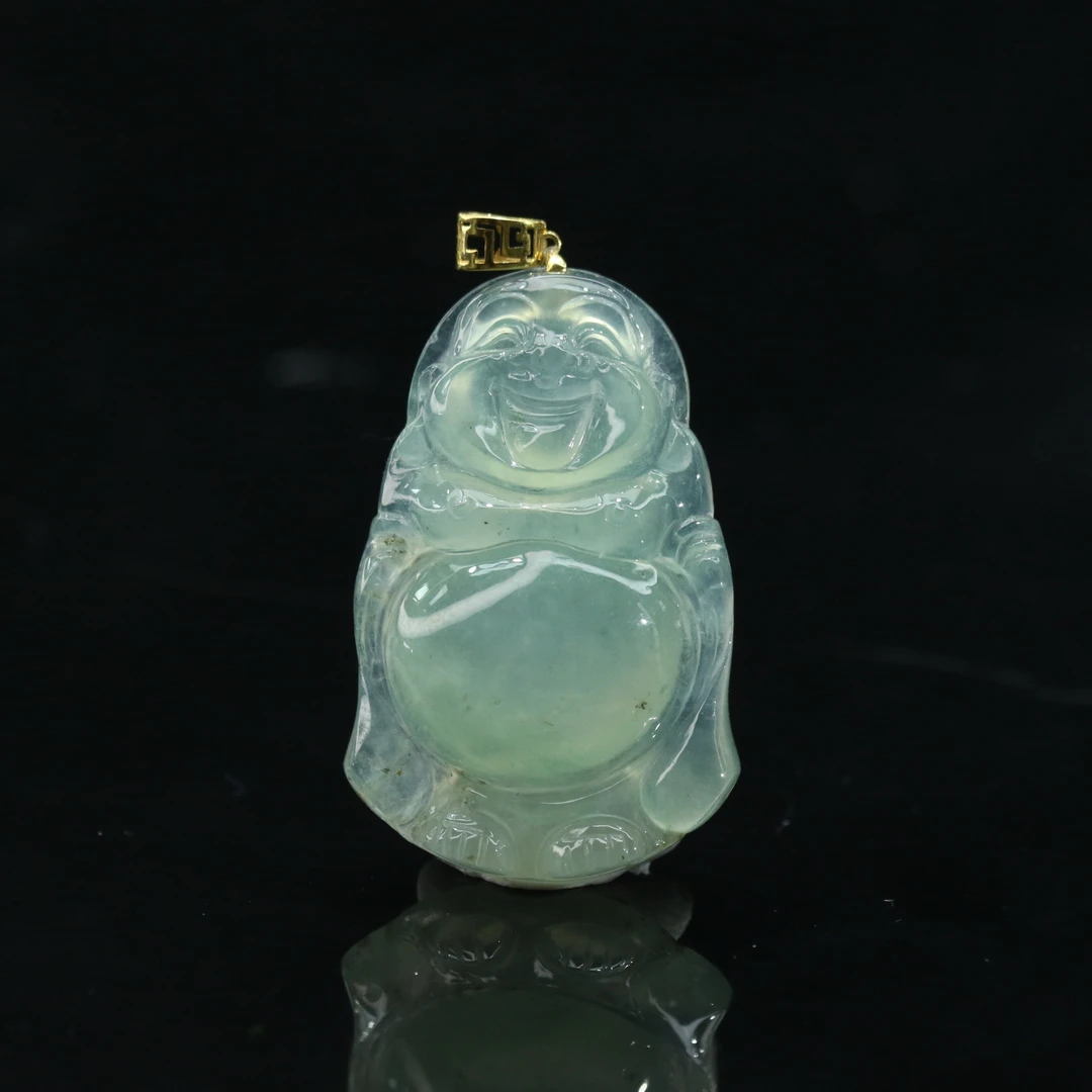 26天然缅甸翡翠A货18k冰晴佛公/901284/上海嘉禾拍卖
