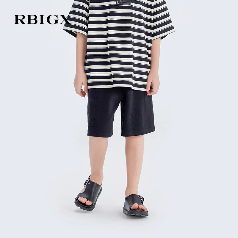 RBIGX瑞比克童装夏季新款针织珠地中裤洋气织唛潮流中裤
