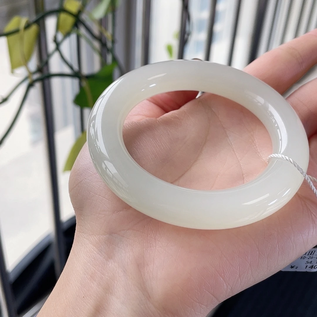 和田玉未镶嵌手镯大胖圆儿冰蜂蜜水 毕业 钢板料