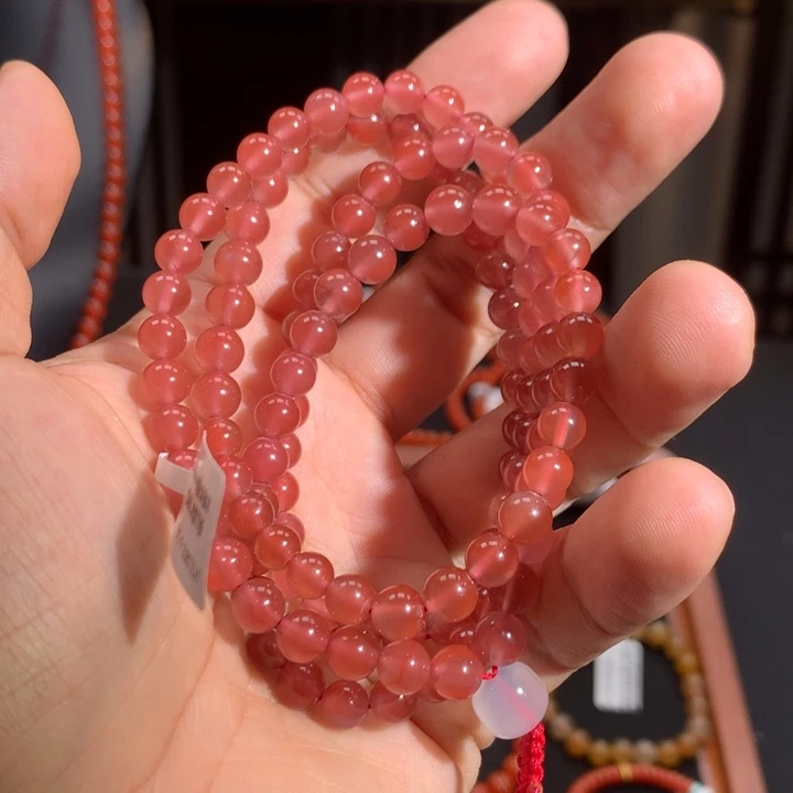 未镶嵌多圈南红玛瑙保山冰粉多圈6mm