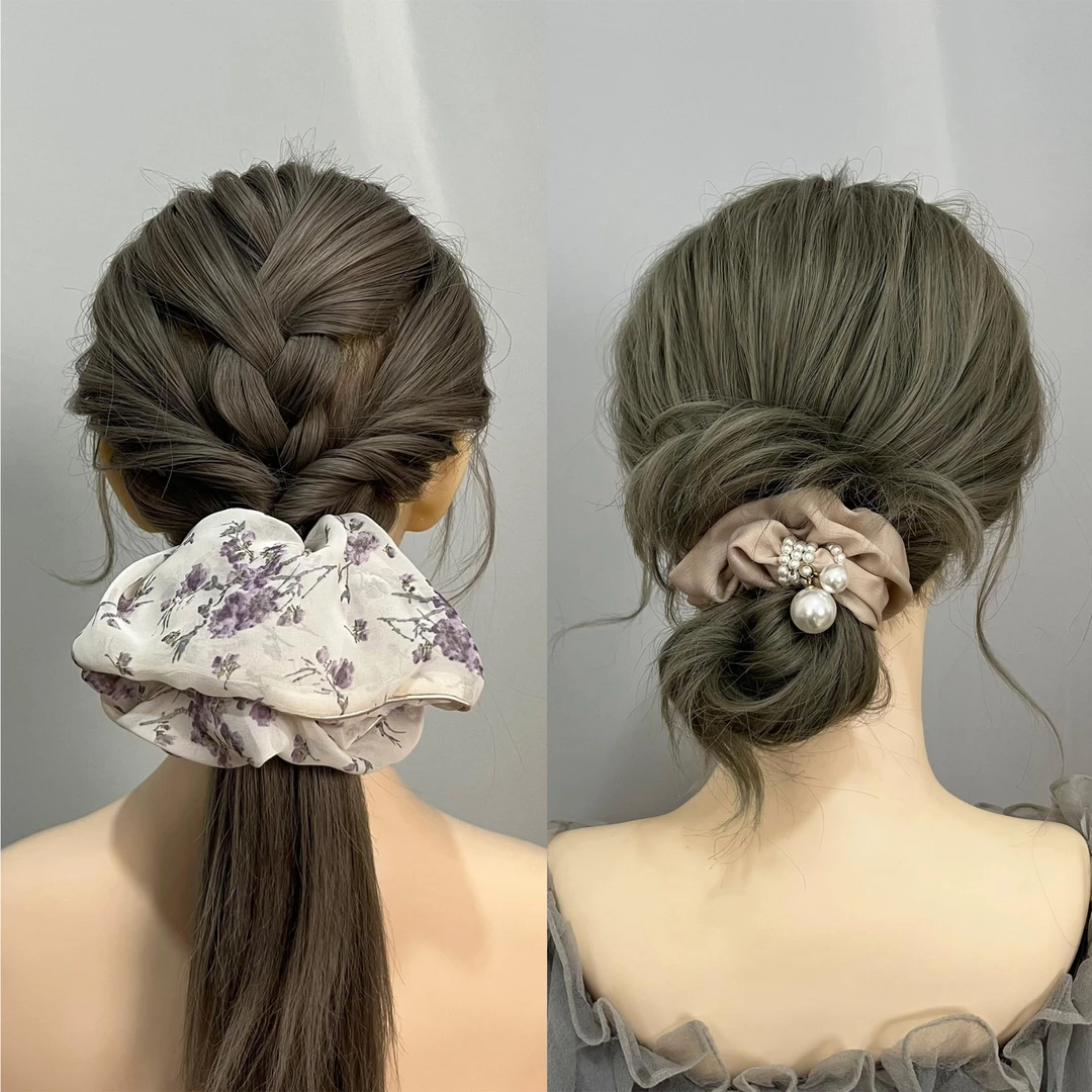 SHUSHIGE/梳饰阁简约莫兰迪纯色肠发圈头绳发饰法式超仙百搭气质