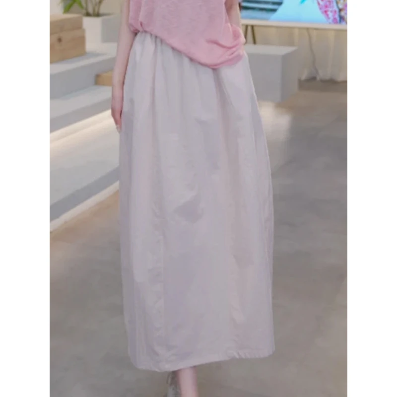 2025年法式气质设计感慵懒风小众复古宽松休闲时尚百搭半身裙女