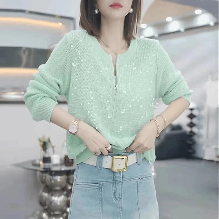 1093网红洋气炸街女装针织衫2025春季新款设计感休闲减龄显瘦上衣