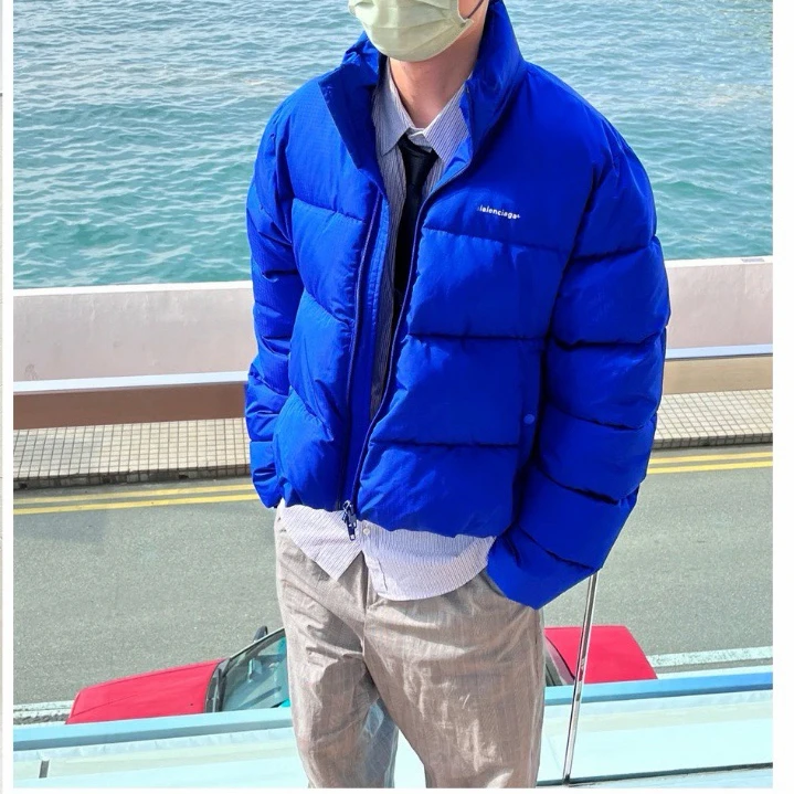BLACK 巴子电光蓝乌龟背羽绒服外套