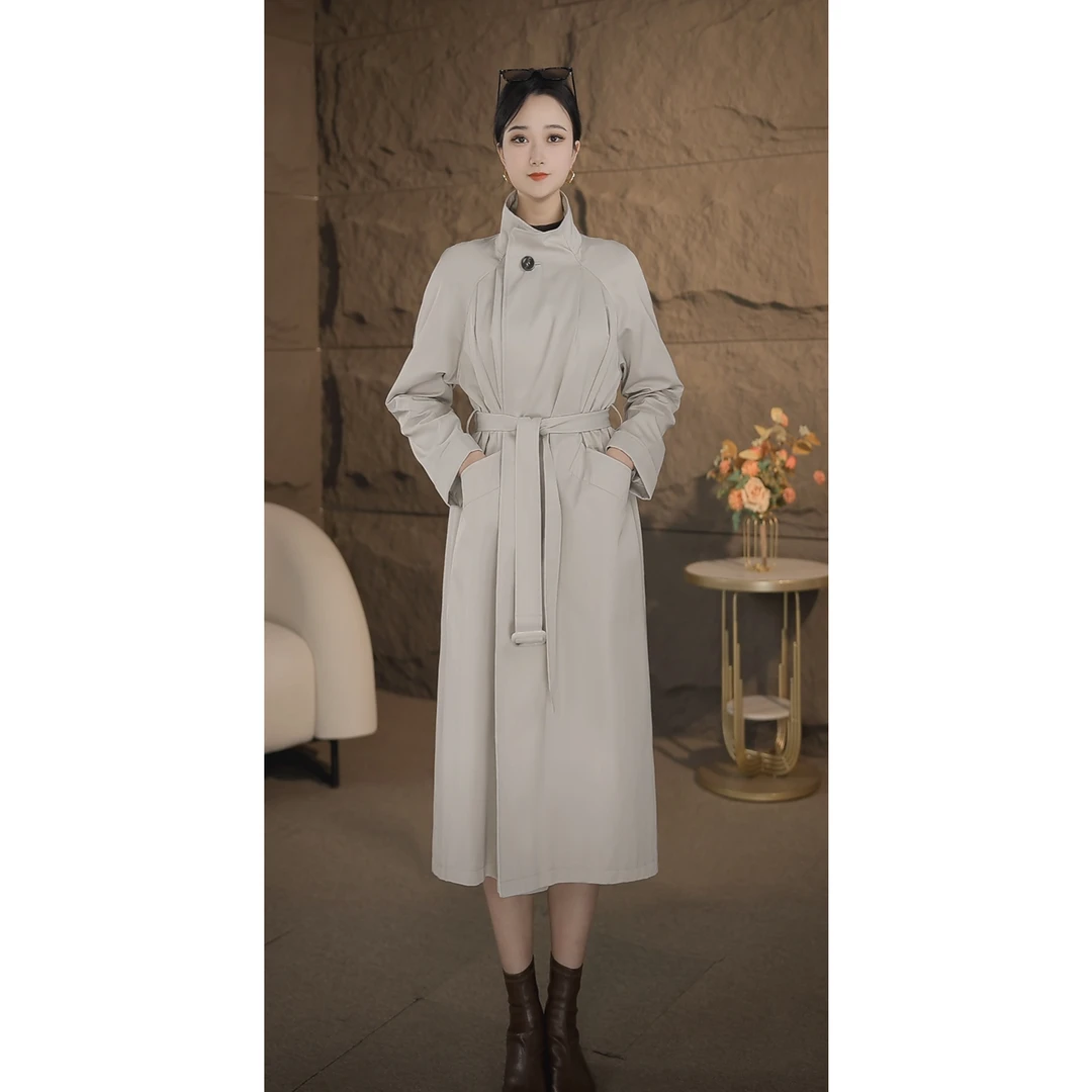 2025春秋新款风衣女收腰显瘦高端气质设计款中长款百搭外套