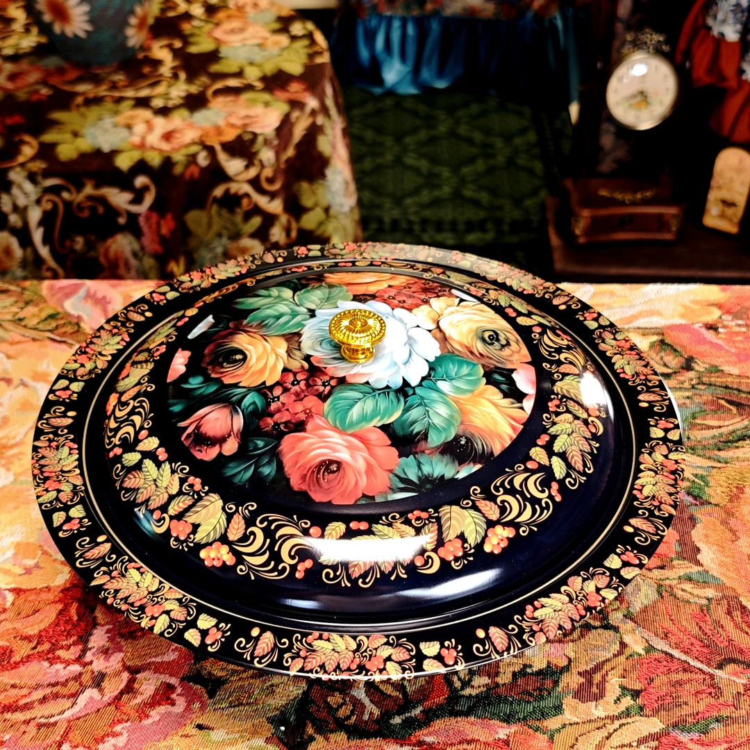 特色民族风大盘鸡酸菜鱼辣子鸡盘金属餐盘马口铁备菜盆餐具套装