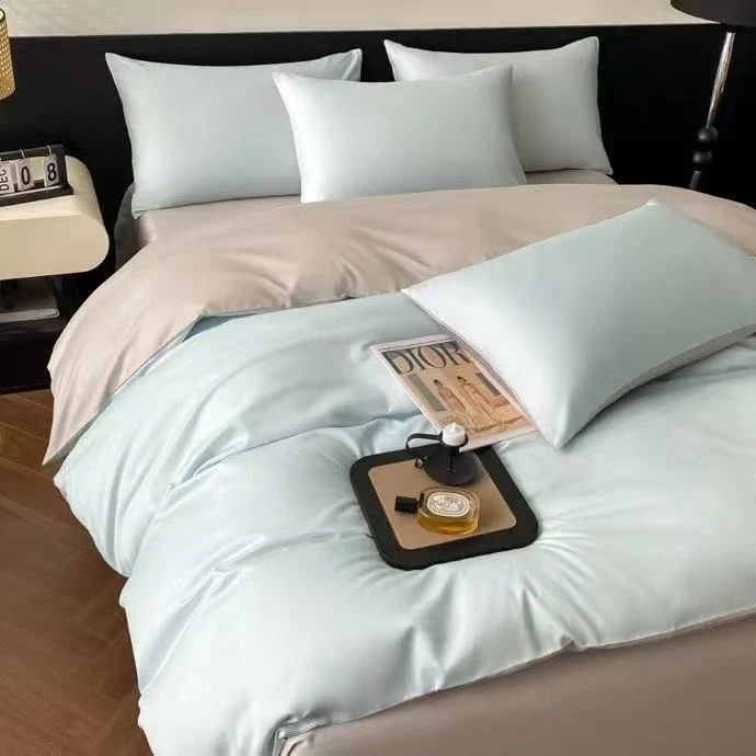 D 天丝棉系列纯色款 双拼款四件套 三件套  轻语