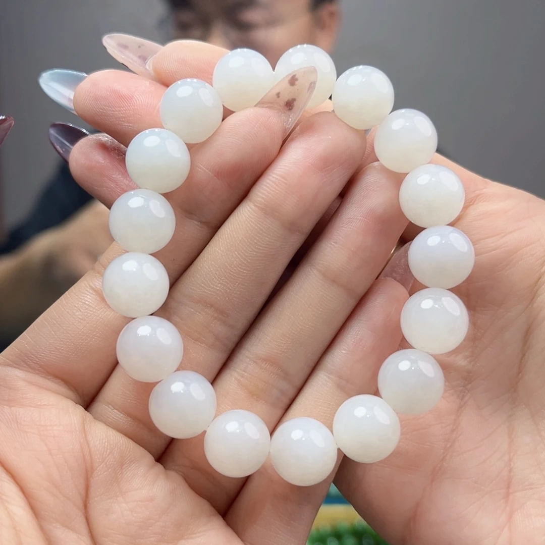 和田玉未镶嵌手链純天然和田玉新疆且末羊脂白12