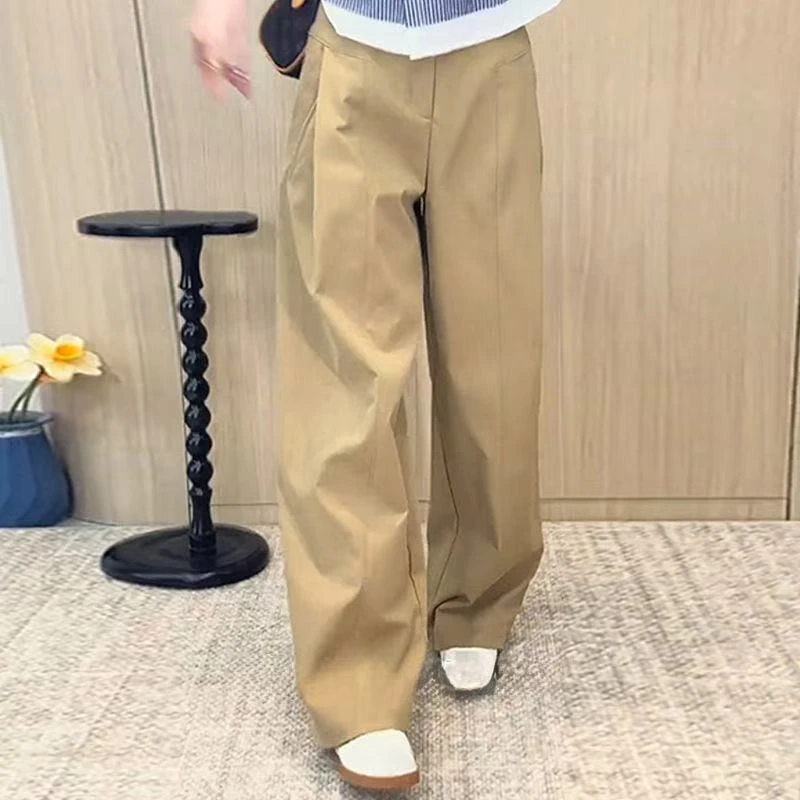 慵懒松弛感直筒裤女春夏季2025新款高腰显瘦宽松休闲阔腿裤NZ151