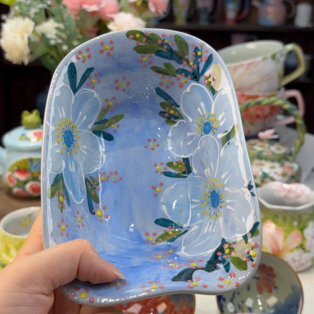 瓷片景德镇手绘高温釉下彩陶瓷茶具