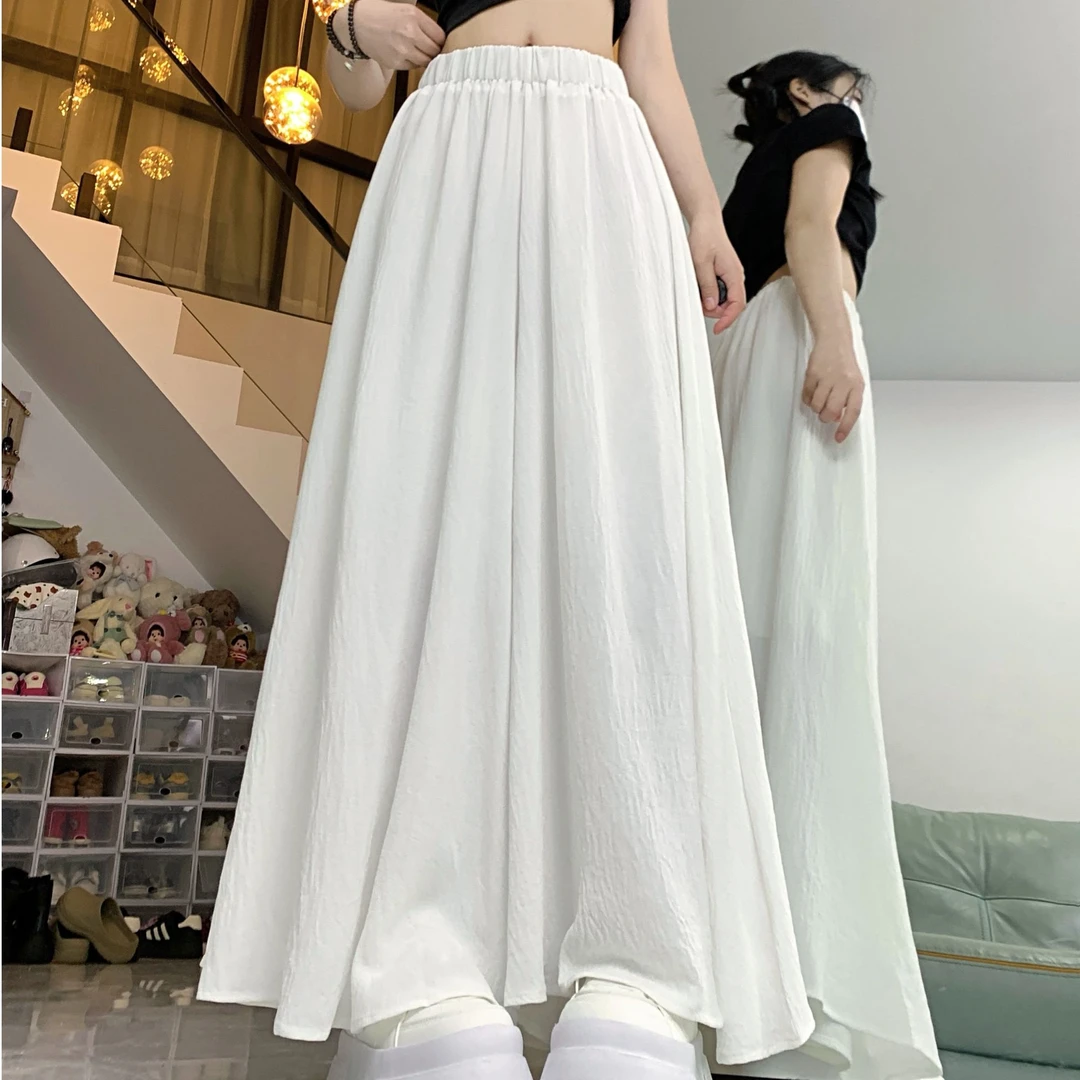 夏季女裤阔腿裤休闲裤女款女裤阔腿裤夏季大摆国风新中式垂感裙裤