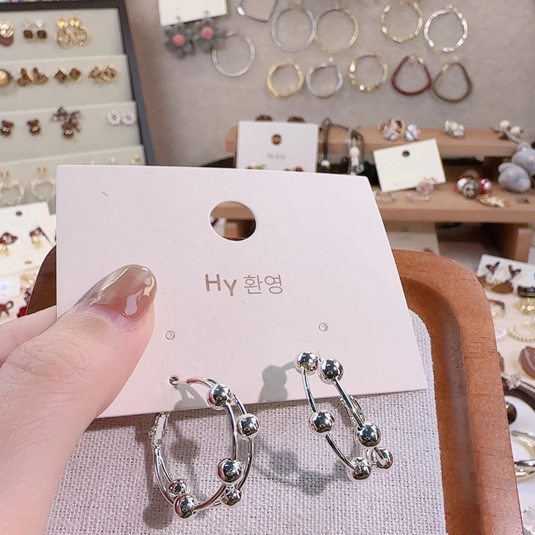 仿珍珠铜合金925银耳圈